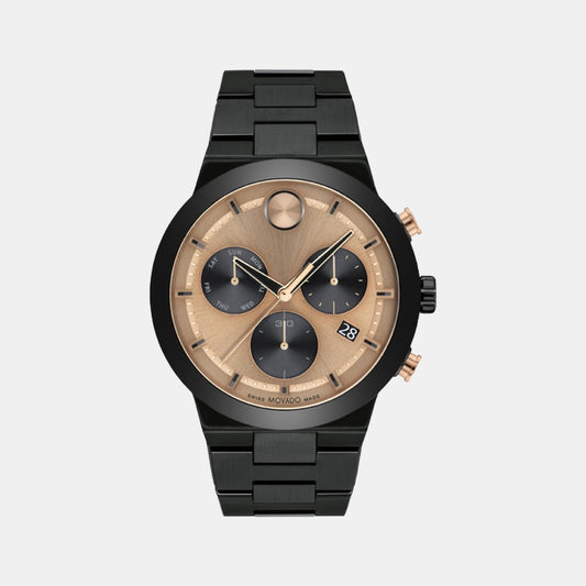Bold Fusion Men Quartz Bronze Dial Chronograph Stainless Steel Watch 3600897