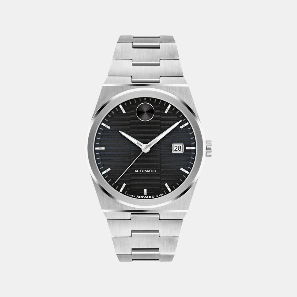 Bold Men Quartz Black Dial Analog Stainless Steel Watch 3600941