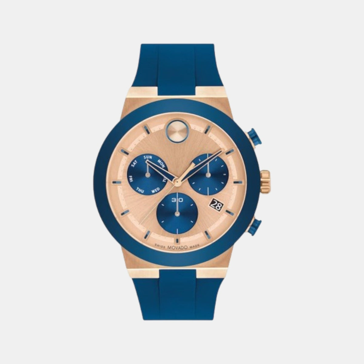 Bold Fusion Men Quartz Rose Gold Dial Chronograph Silicone Watch 3601139