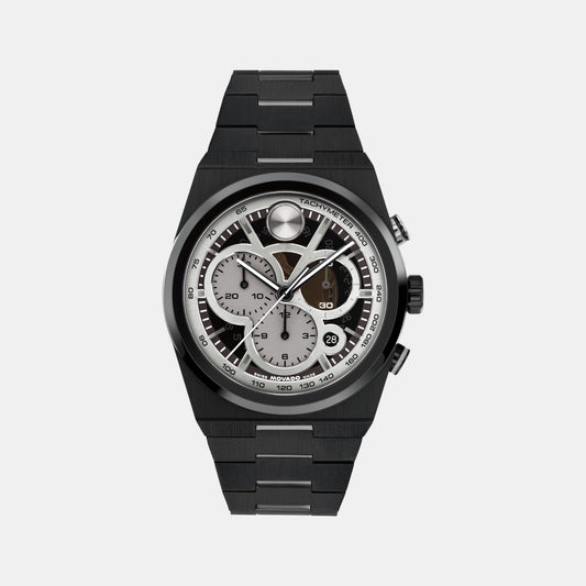 Bold Men Quartz Black Dial Chronograph Stainless Steel Watch 3601184