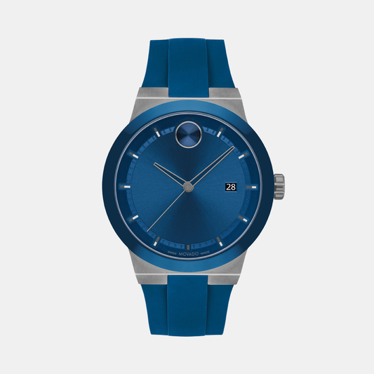 Bold Men Quartz Blue Dial Analog Silicone Watch 3601192