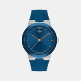 Bold Men Quartz Blue Dial Analog Silicone Watch 3601193