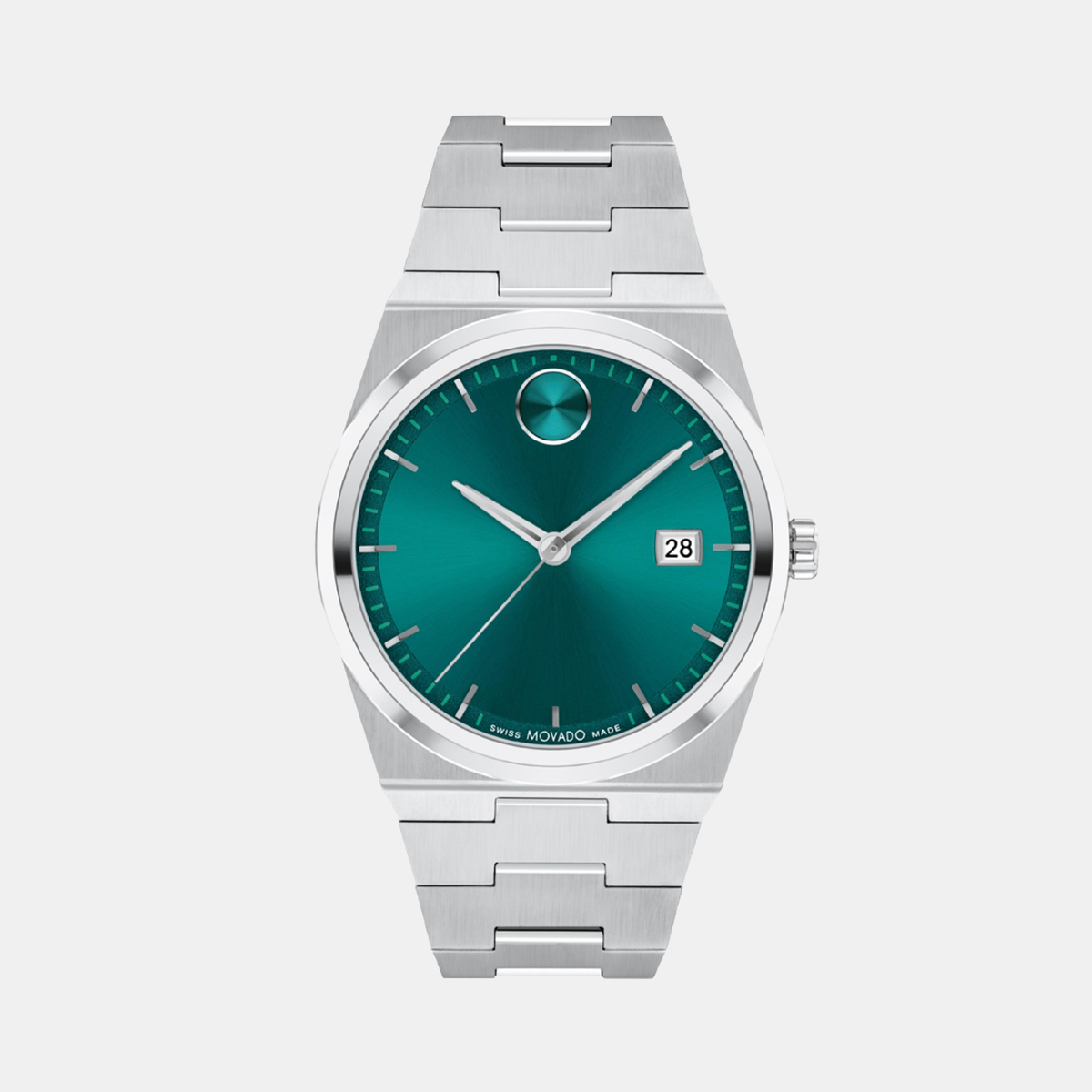 Bold Men Quartz Green Dial Analog Stainless Steel Watch 3601222
