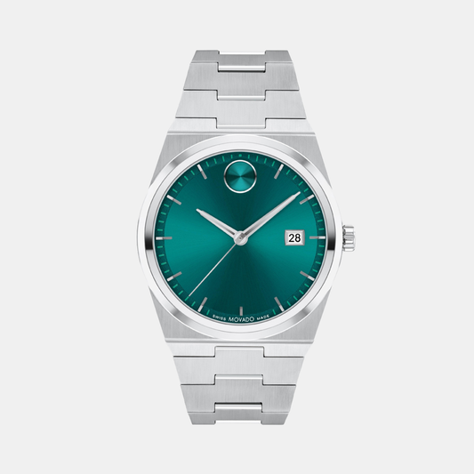 Bold Men Quartz Green Dial Analog Stainless Steel Watch 3601222