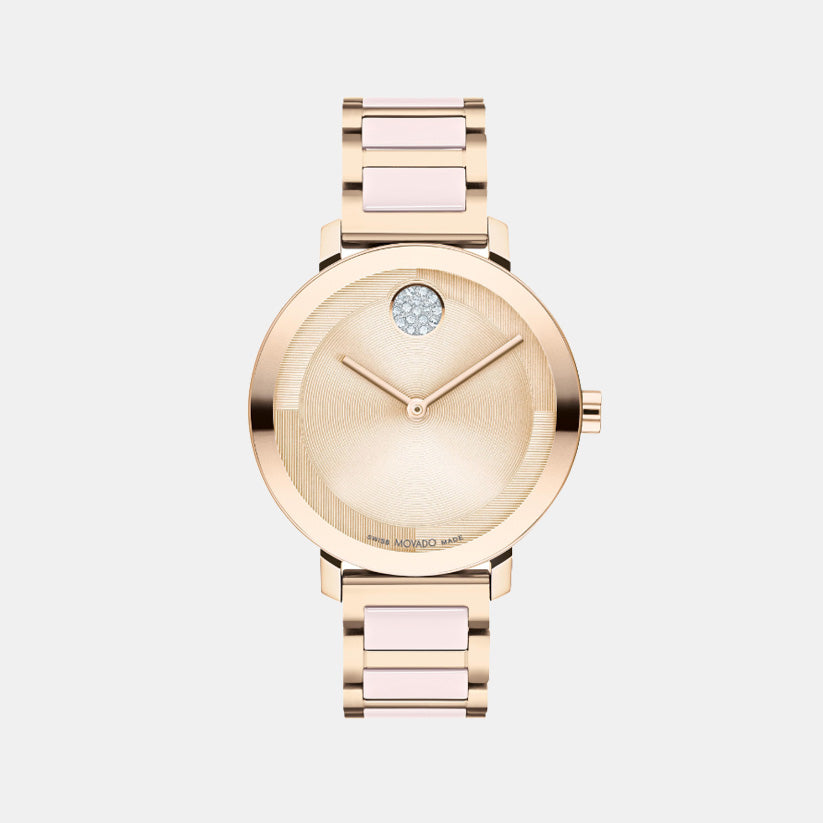 Bold Women Quartz Pink Dial Analog Stainless Steel Watch 3601237