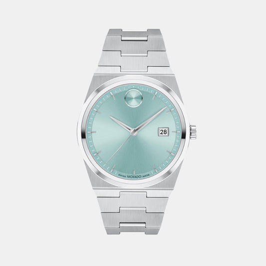 Bold Men Quartz Blue Dial Analog Stainless Steel Watch 3601243