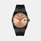 Bold Men Quartz Rose Gold Dial Analog Stainless Steel Watch 3601244