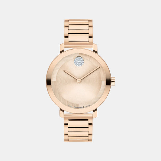 Bold Women Quartz Pink Dial Analog Stainless Steel Watch 3601266