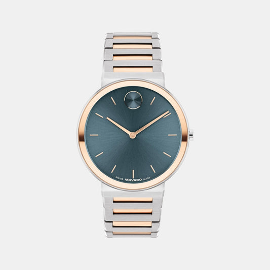 Bold Men Quartz Teal Dial Analog Stainless Steel Watch 3601268