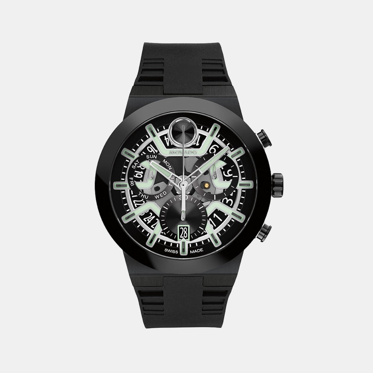 Bold Men Quartz Black Dial Chronograph Silicone Watch 3601284
