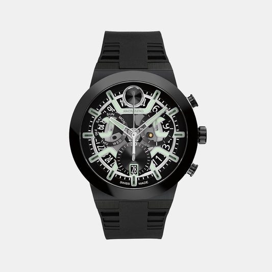 Bold Men Quartz Black Dial Chronograph Silicone Watch 3601284