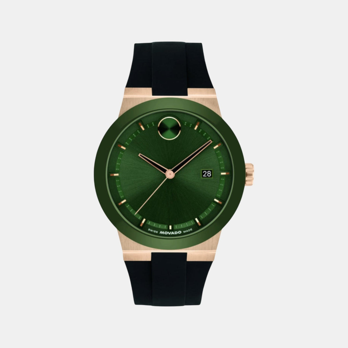 Bold Men Quartz Green Dial Analog Silicone Watch 3601296