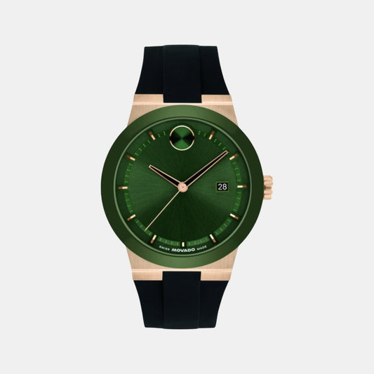 Bold Men Quartz Green Dial Analog Silicone Watch 3601296