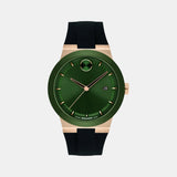 Bold Men Quartz Green Dial Analog Silicone Watch 3601296