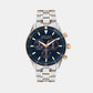 Heritage Men Quartz Blue Dial Chronograph Stainless Steel Watch 3650183