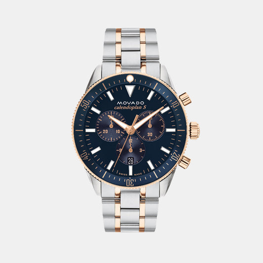 Heritage Men Quartz Blue Dial Chronograph Stainless Steel Watch 3650183