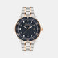 Heritage Men Quartz Blue Dial Analog Stainless Steel Watch 3650185