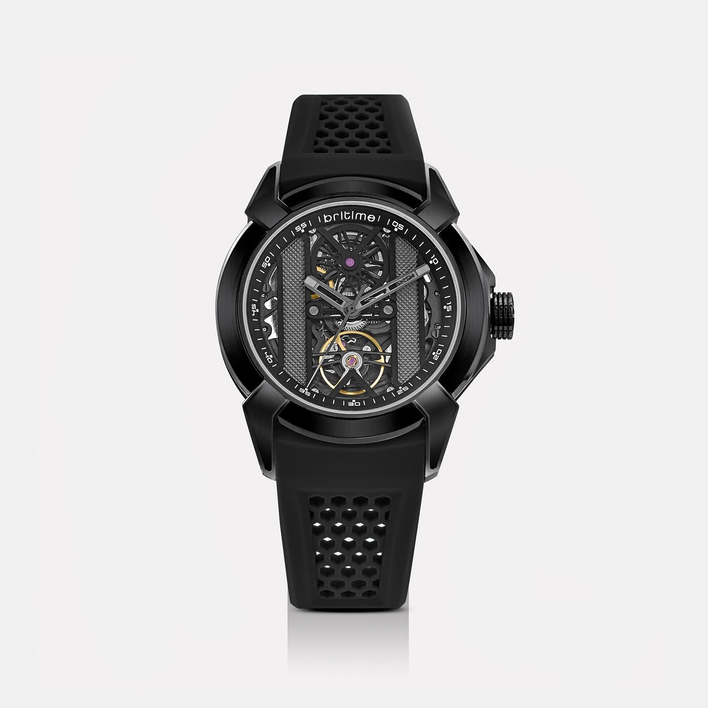 Quantum Men Automatic Grey Dial Analog Silicone Watch 395-P81506