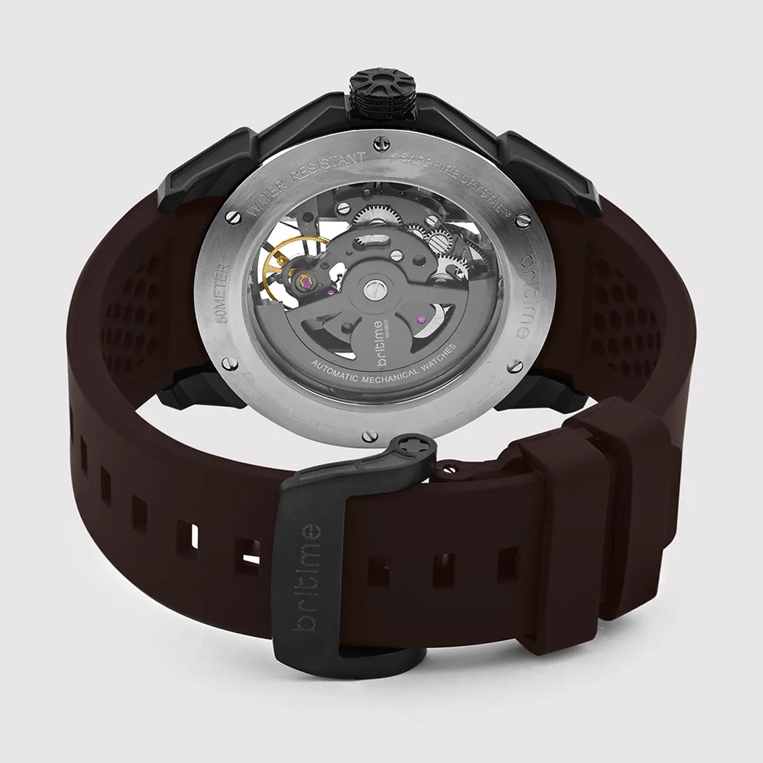 Quantum Men Automatic Grey Dial Analog Silicone Watch 395-P81515