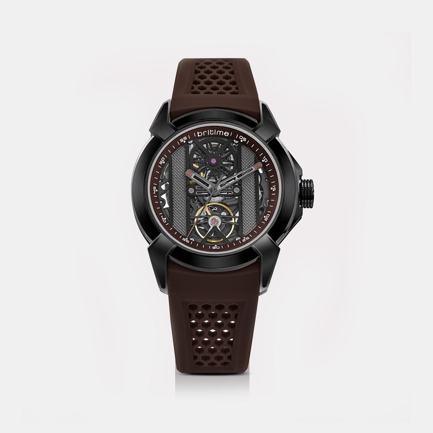 Quantum Men Automatic Grey Dial Analog Silicone Watch 395-P81515