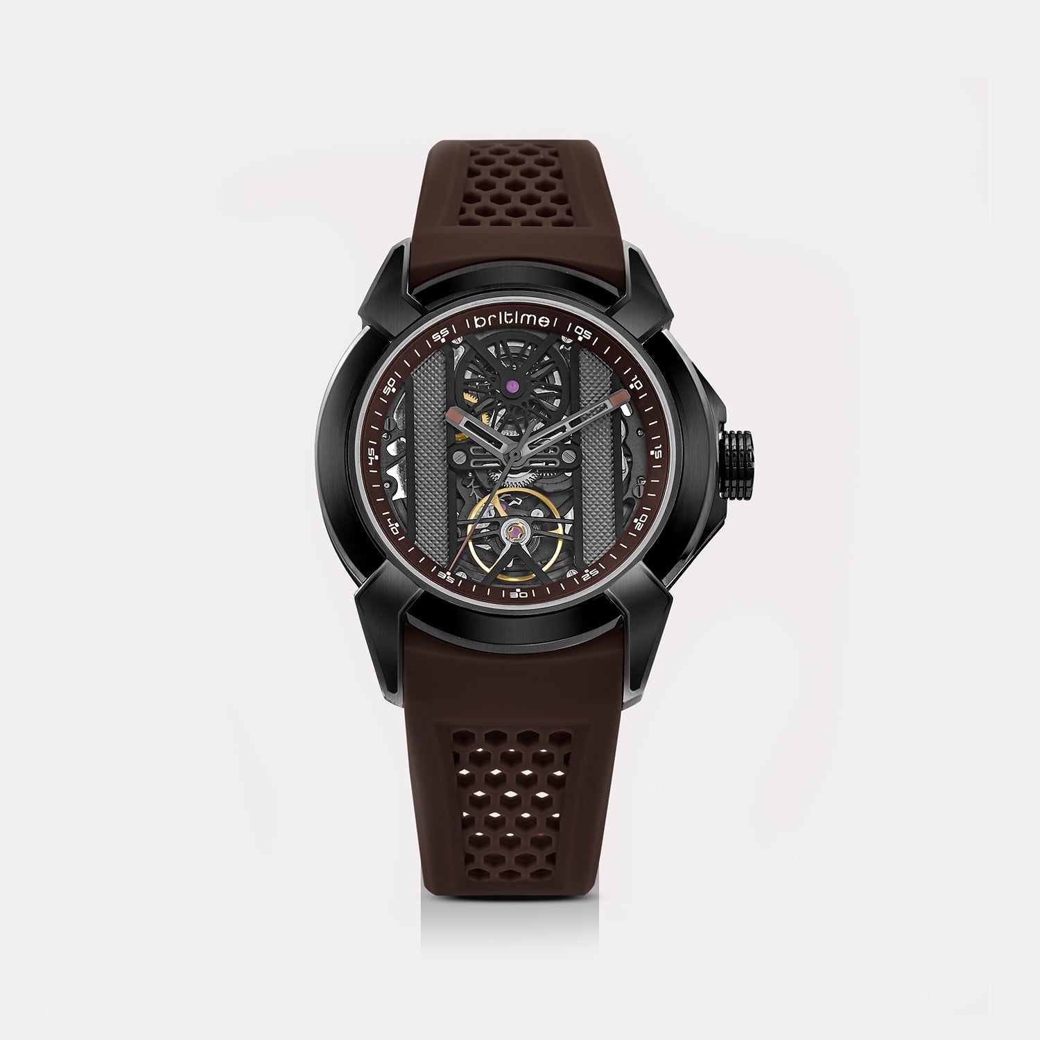 Quantum Men Automatic Grey Dial Analog Silicone Watch 395-P81515