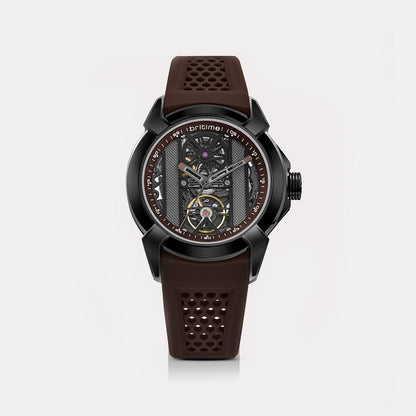Quantum Men Automatic Grey Dial Analog Silicone Watch 395-P81515