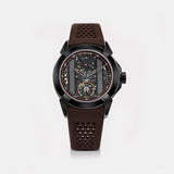 Quantum Men Automatic Grey Dial Analog Silicone Watch 395-P81515