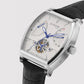 Emerion Men Automatic White Dial Multi-Function Leather Watch 465-L10306