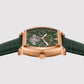 Emerion Men Automatic Green Dial Multi-Function Leather Watch 465-L31412