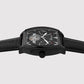 Emerion Men Automatic Black Dial Multi-Function Leather Watch 465-L80406