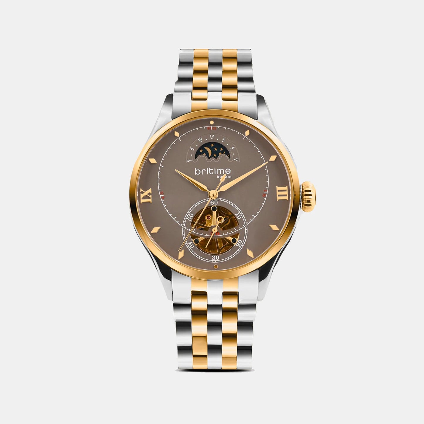 Men Automatic Brown Dial Analog Stainless Steel Watch 479-M31505