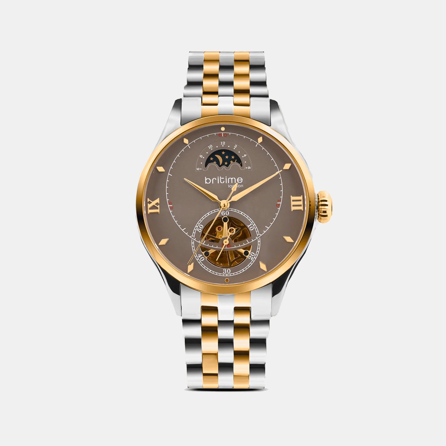 Men Automatic Brown Dial Analog Stainless Steel Watch 479-M31505