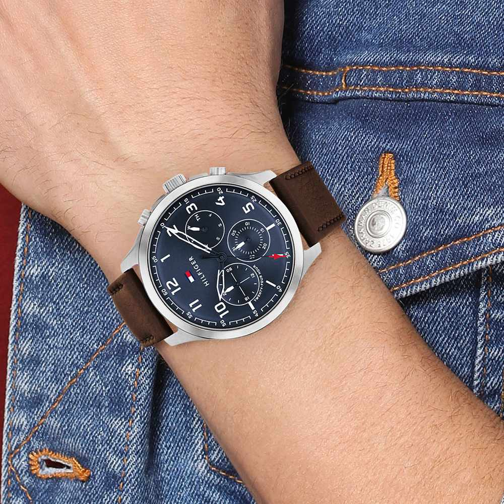 TOMMY HILFIGER Men Leather Strap Multifunctional Watch - NCTH1791855