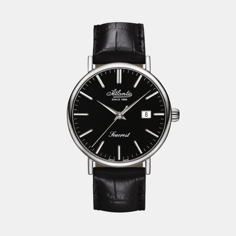 Men Quartz Black Dial Analog Leather Watch 50354.41.61