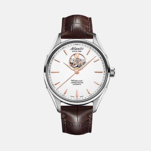 Worldmaster Open Heart Limited Edition Men Automatic White Dial Analog Leather Watch 52780.41.21R