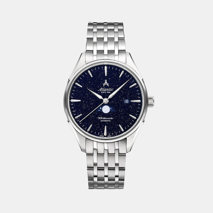 Men Automatic Blue Dial Analog Stainless Steel Watch 52788.41.91