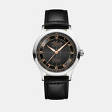 Men Automatic Black Dial Analog Leather Watch 53780.41.43R