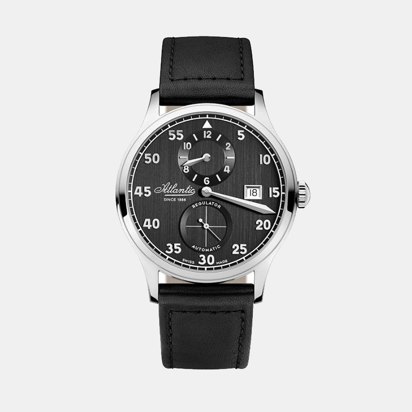 Men Automatic Black Dial Analog Leather Watch 53781.41.63