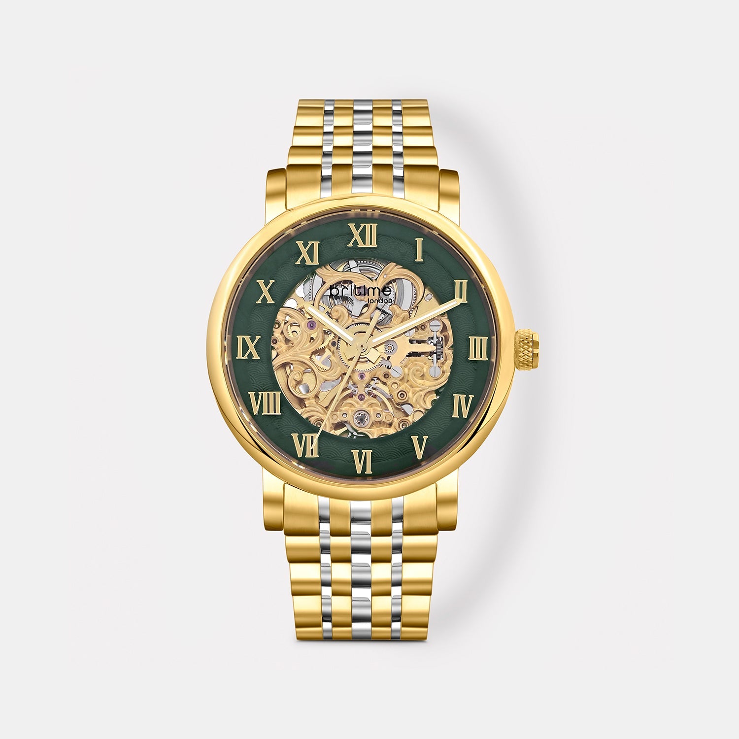 Prestoria Men Automatic Green Dial Analog Stainless Steel Watch 541-M31405