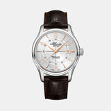 Men Automatic Silver Dial Analog Leather Watch 55750.41.25R