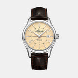 Men Automatic Cream Dial Analog Leather Watch 55750.41.95S