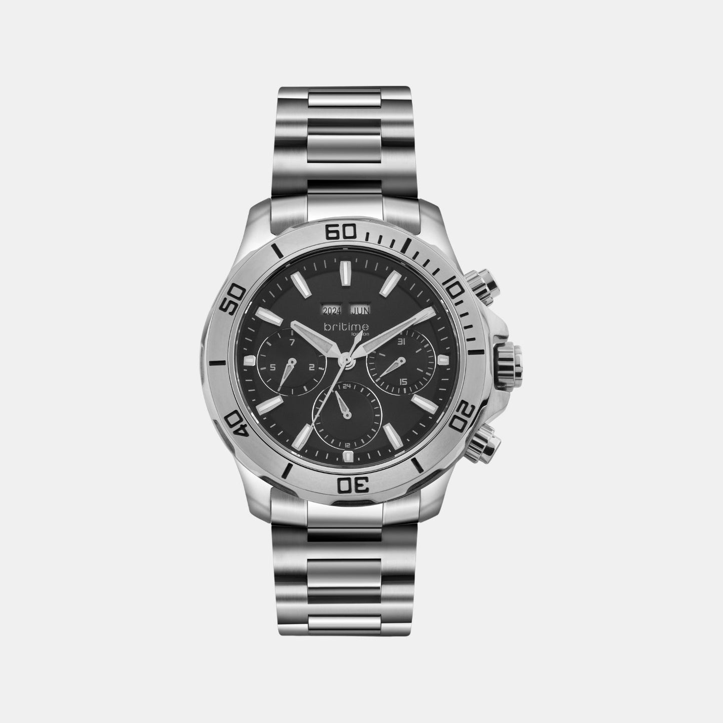Equinox Men Automatic Black Dial Chronograph Stainless Steel Watch 562-M10401