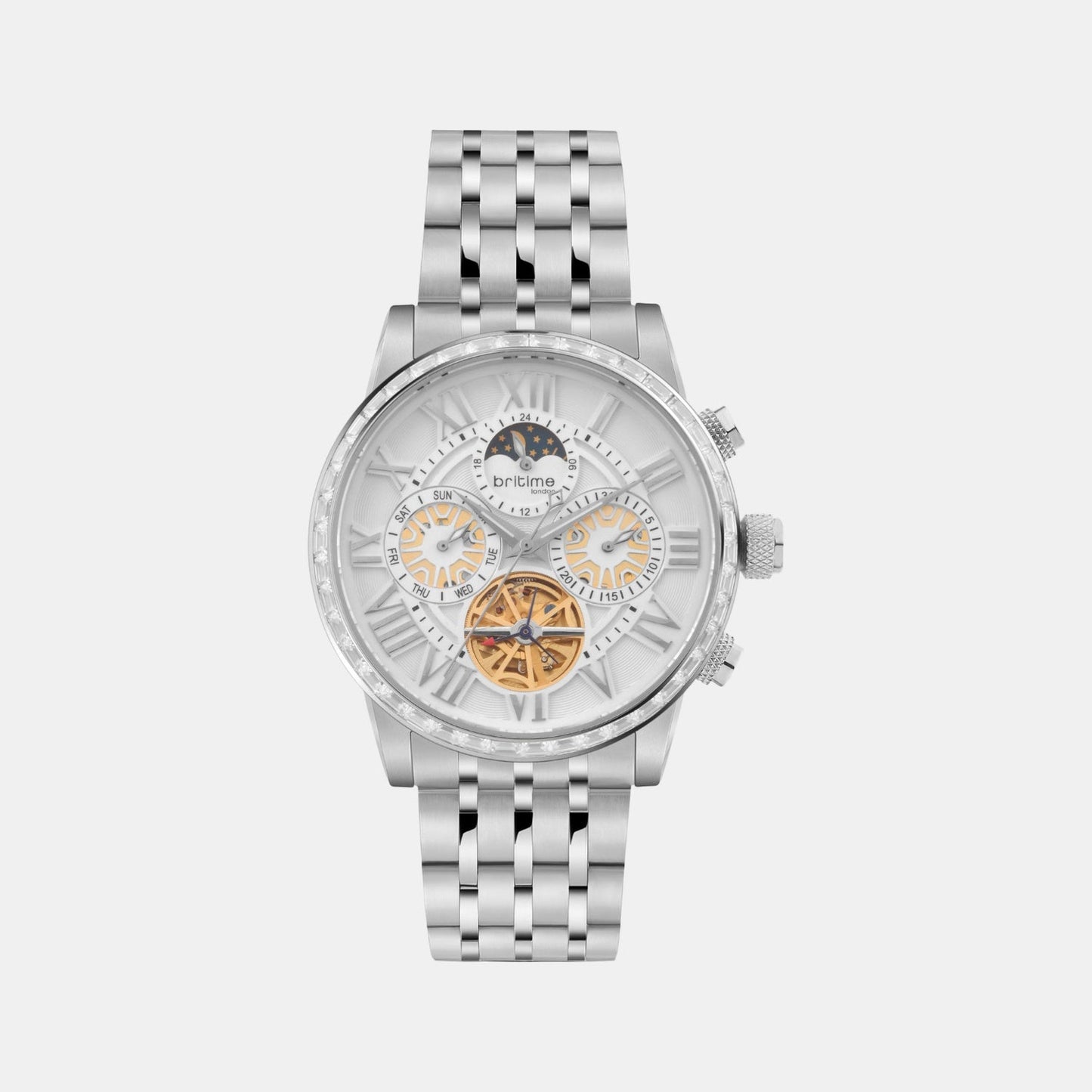 Orbit Men Automatic Silver Dial Multi-Function Stainless Steel Watch 574-M10301