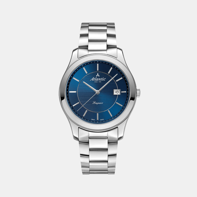 Men Quartz Blue Dial Analog Stainless Steel Watch 60335.41.51