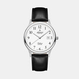 Men Quartz White Dial Analog Leather Watch 60343.41.13