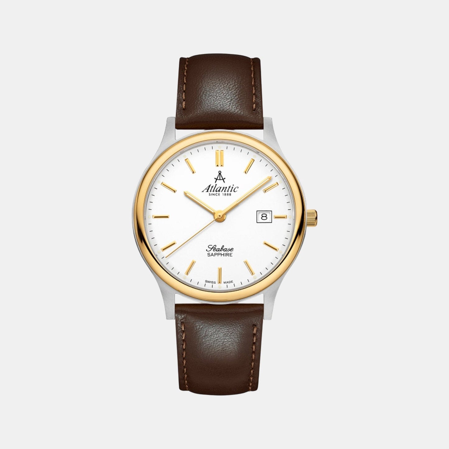 Men Quartz White Dial Analog Stainless Steel Watch 60343.43.11