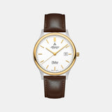 Men Quartz White Dial Analog Stainless Steel Watch 60343.43.11
