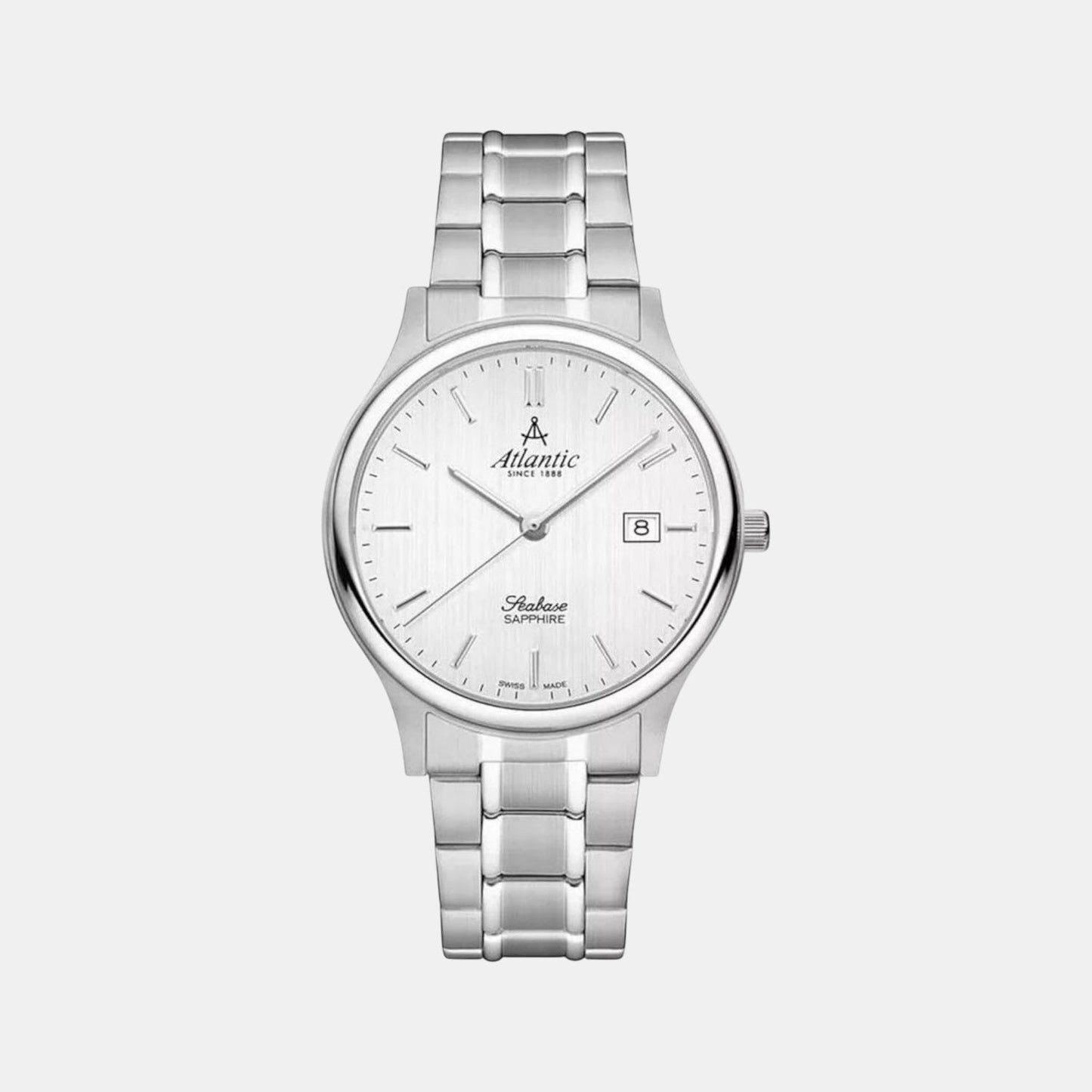 Seabase Men Quartz Silver Dial Analog Stainless Steel Watch 60348.41.21