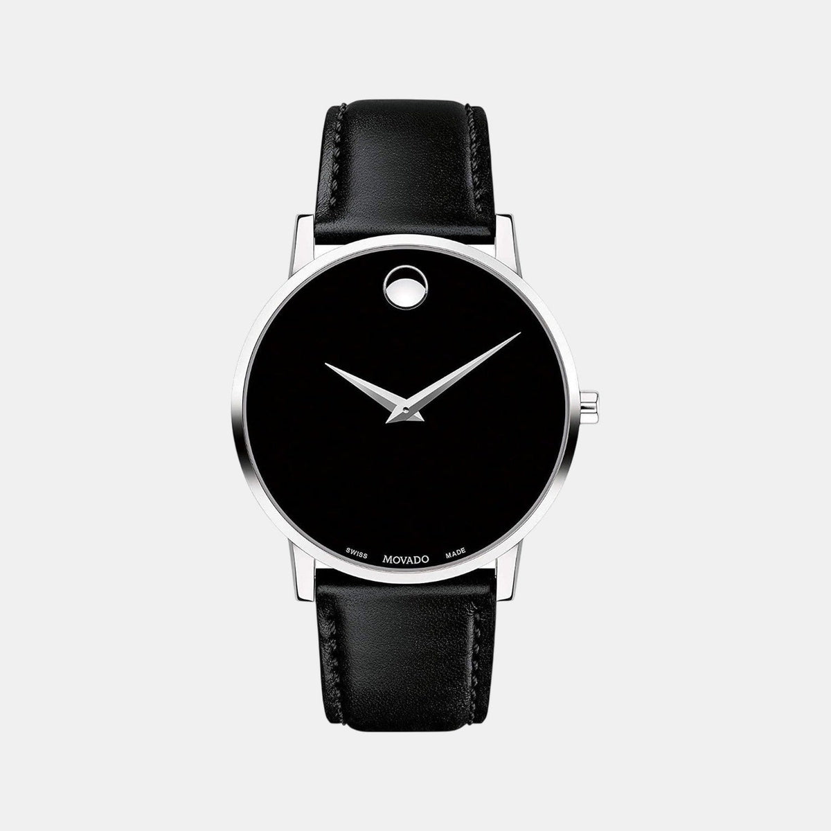 Museum Men Quartz Black Dial Analog Leather Watch 607269