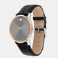 Museum Men Quartz Grey Dial Analog Leather Watch 607999